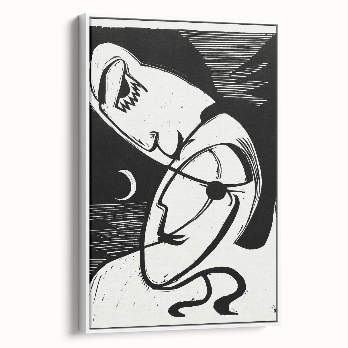 Expressionist Art: The Kiss | Bold Black-and-White Kirchner Print