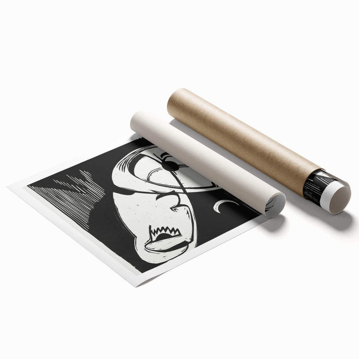 Expressionist Art: The Kiss | Bold Black-and-White Kirchner Print