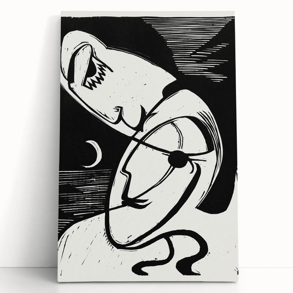 Expressionist Art: The Kiss | Bold Black-and-White Kirchner Print