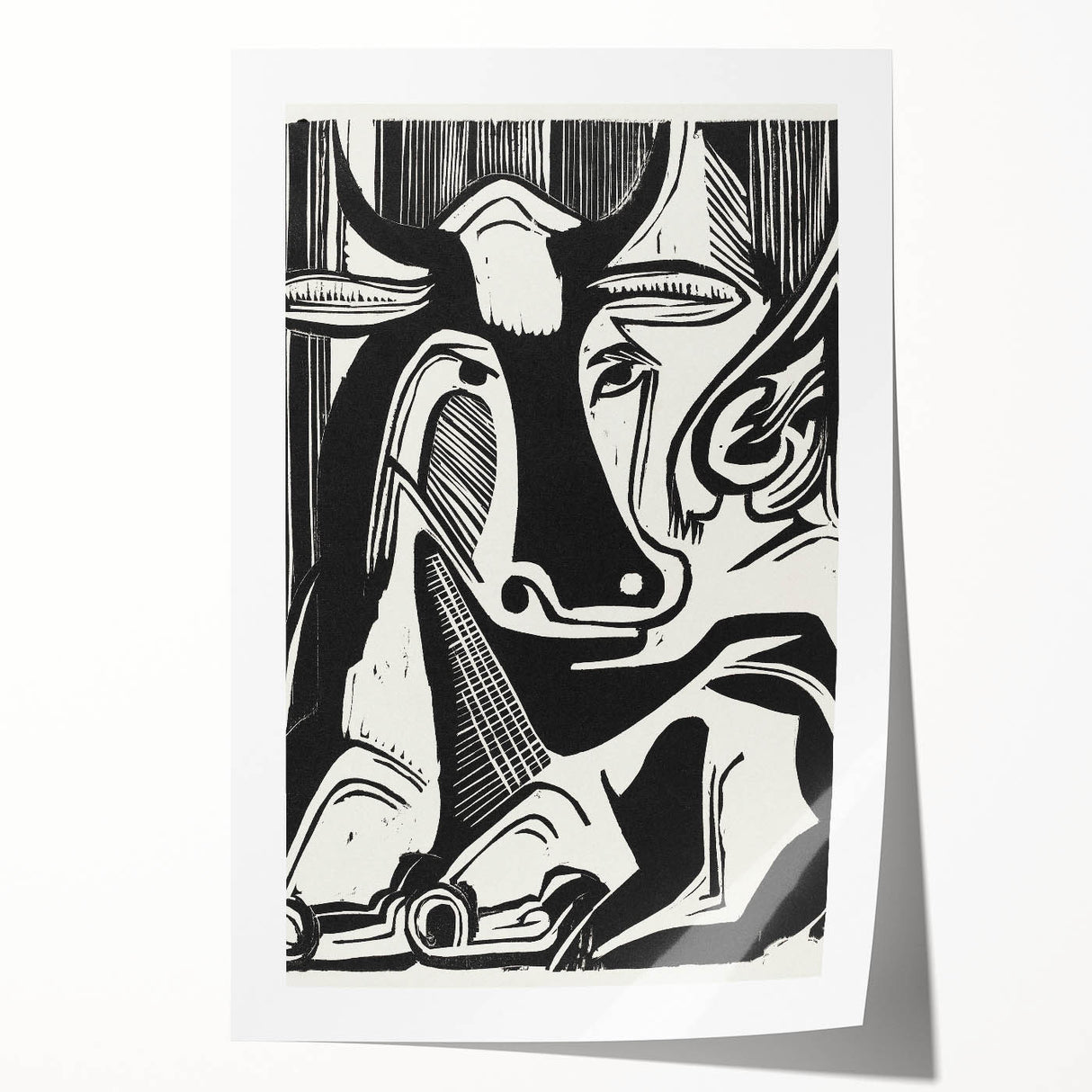 Expressionist Art: The Large Cow Lying Down | Bold Kirchner Print