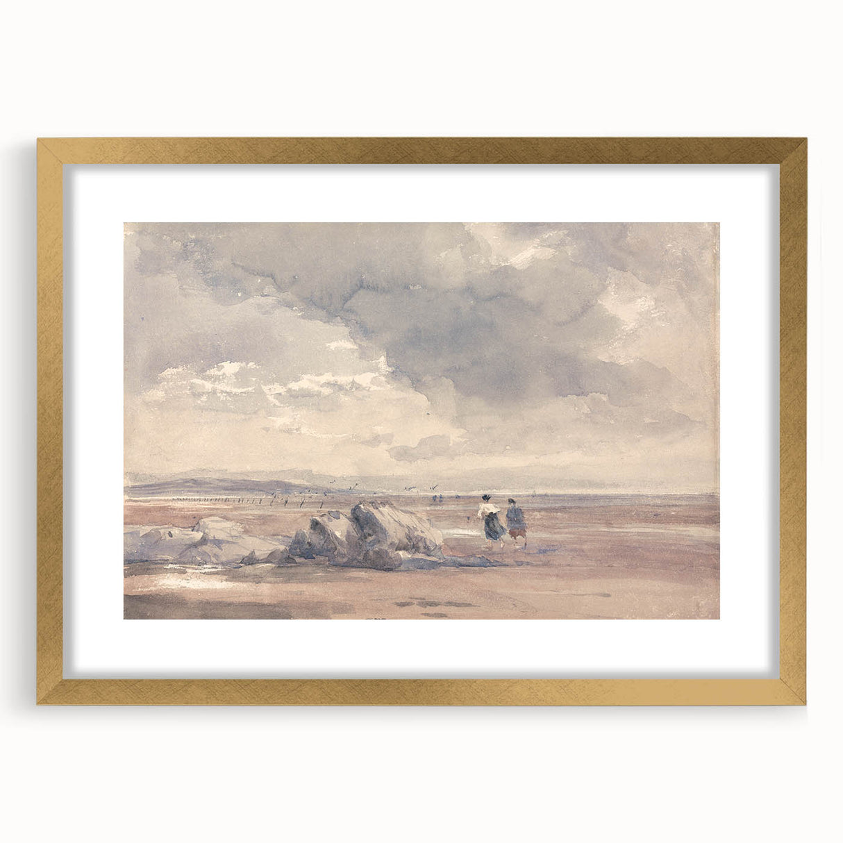 Romanticism Art: On Lancaster Sands at Low Tide Wall Art