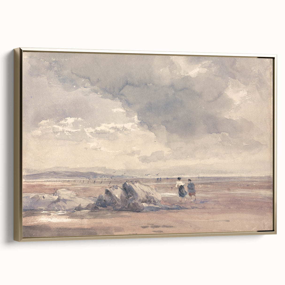 Romanticism Art: On Lancaster Sands at Low Tide Wall Art