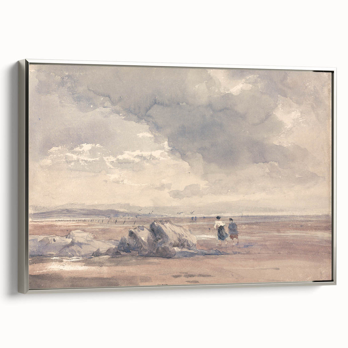 Romanticism Art: On Lancaster Sands at Low Tide Wall Art