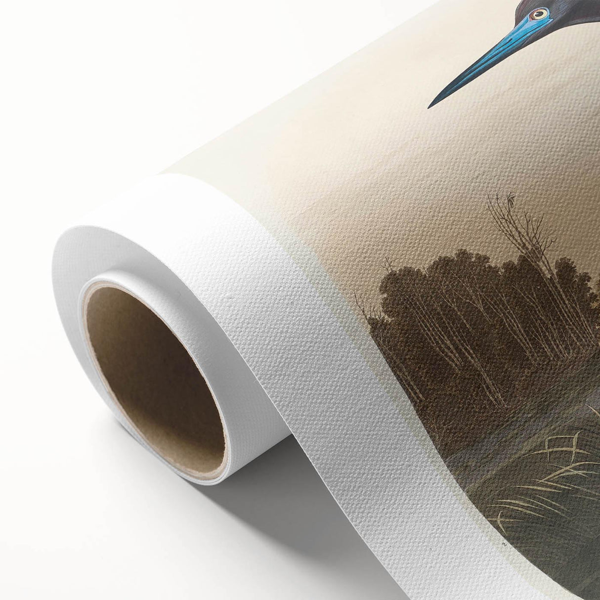 Blue Crane Heron Romanticism Art - Historical Romantic Canvas Print