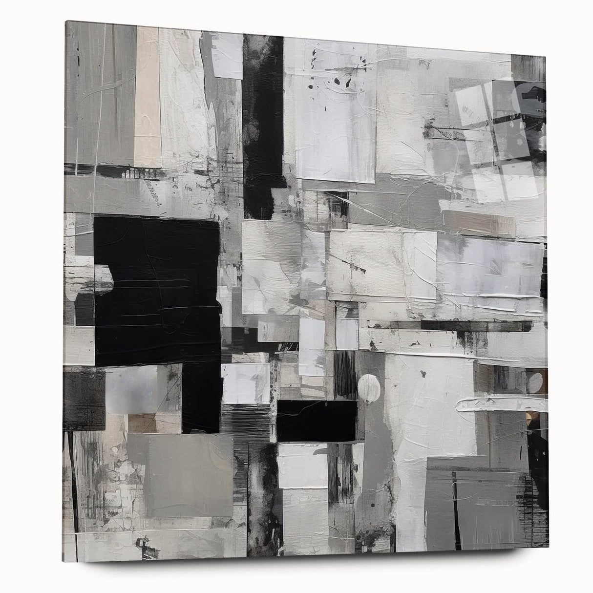 Geometric Black and White Abstract Bedroom Wall Art – Framed & Canvas