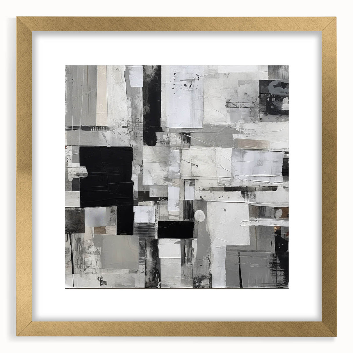 Geometric Black and White Abstract Bedroom Wall Art – Framed & Canvas