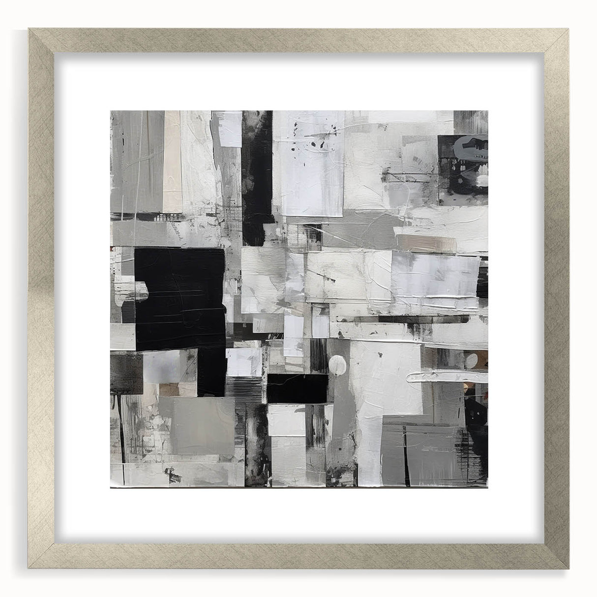 Geometric Black and White Abstract Bedroom Wall Art – Framed & Canvas