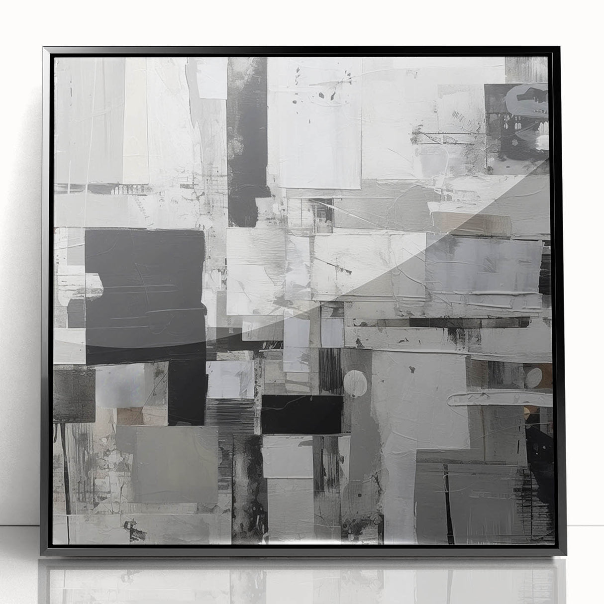 Geometric Black and White Abstract Bedroom Wall Art – Framed & Canvas