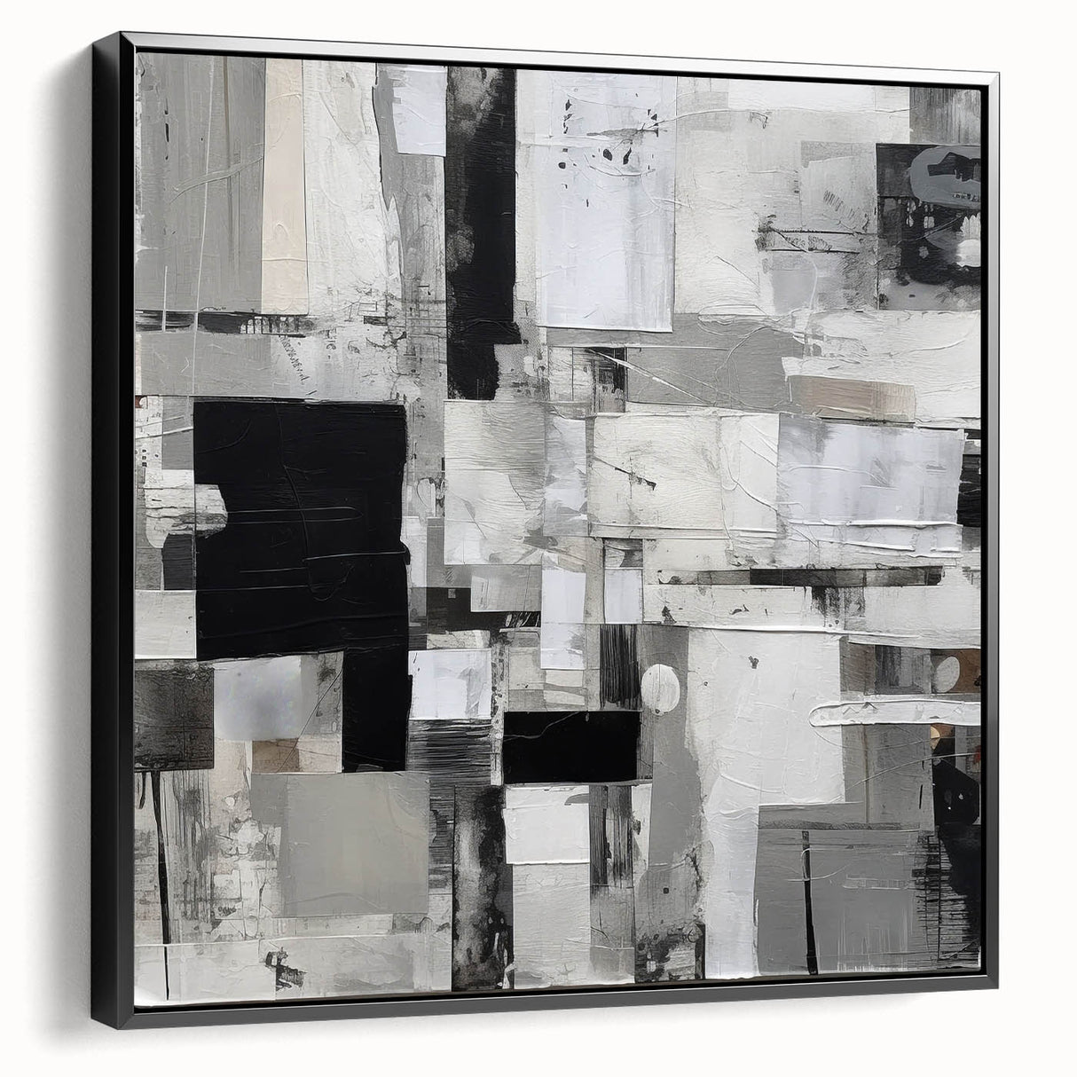 Geometric Black and White Abstract Bedroom Wall Art – Framed & Canvas