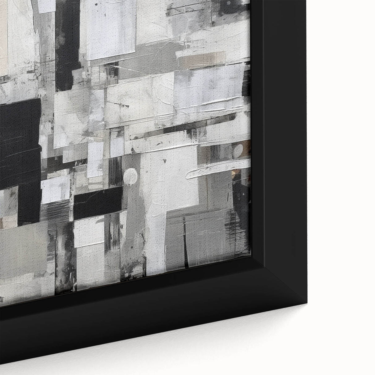 Geometric Black and White Abstract Bedroom Wall Art – Framed & Canvas