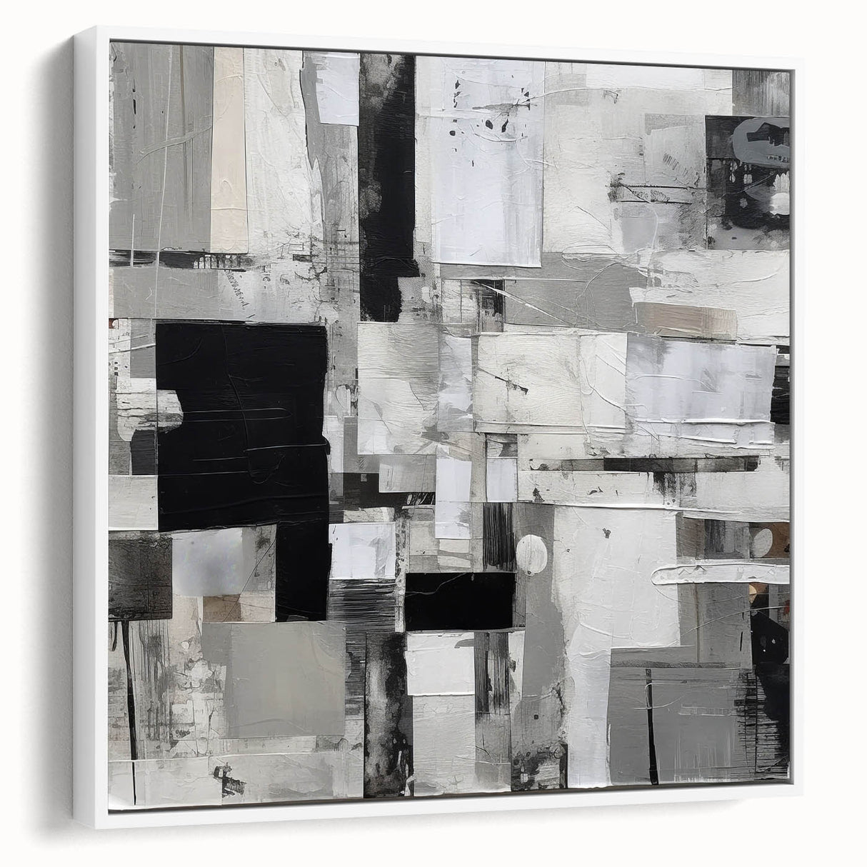 Geometric Black and White Abstract Bedroom Wall Art – Framed & Canvas