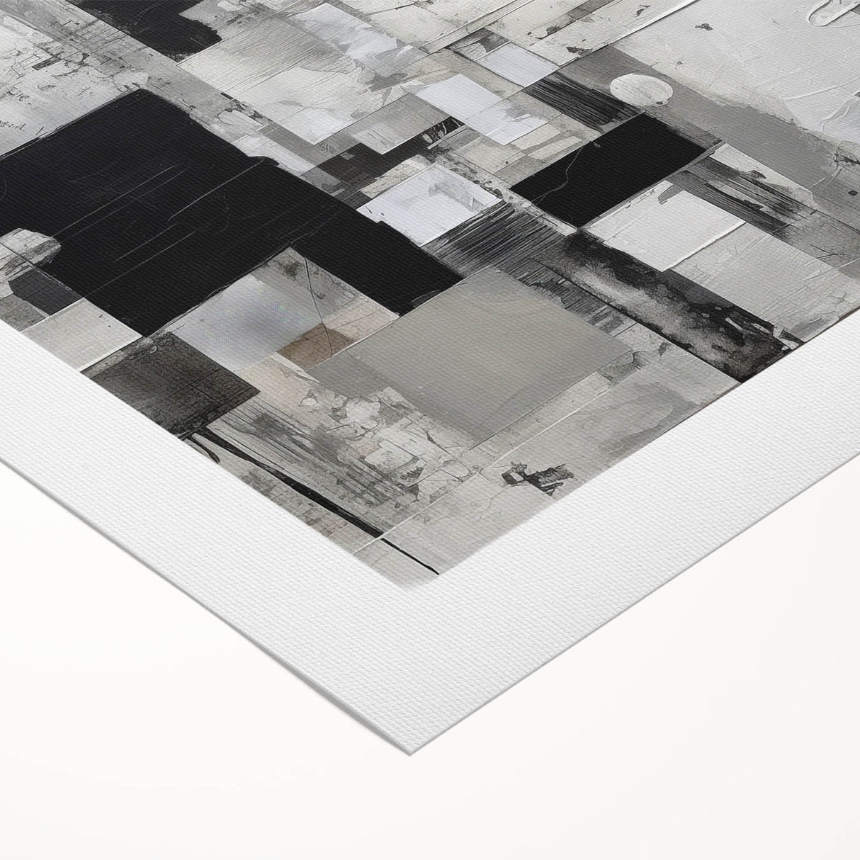 Geometric Black and White Abstract Bedroom Wall Art – Framed & Canvas