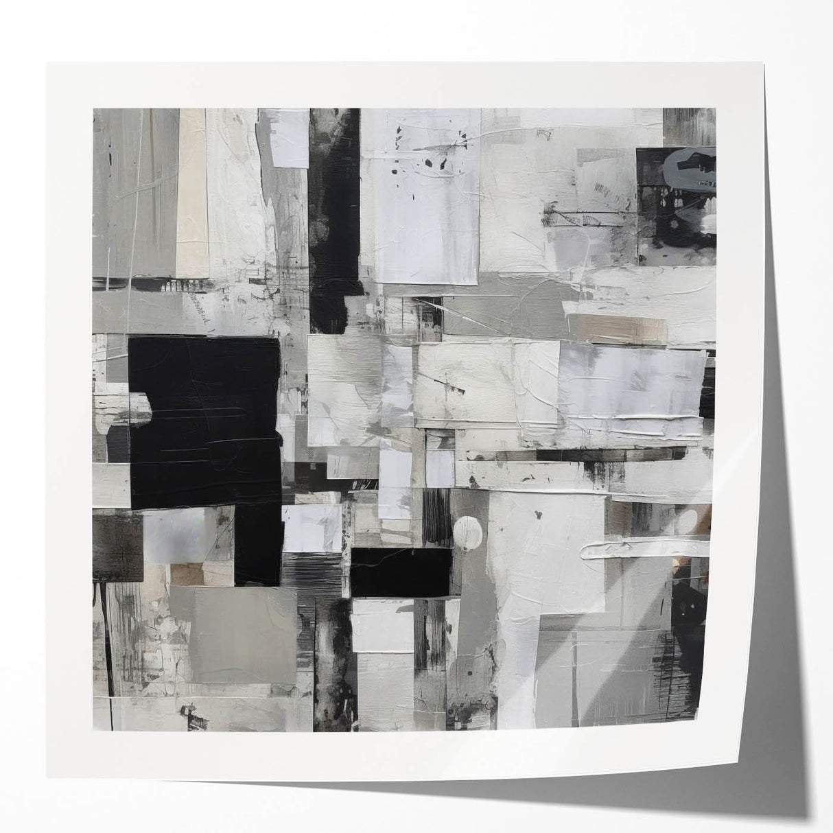 Geometric Black and White Abstract Bedroom Wall Art – Framed & Canvas