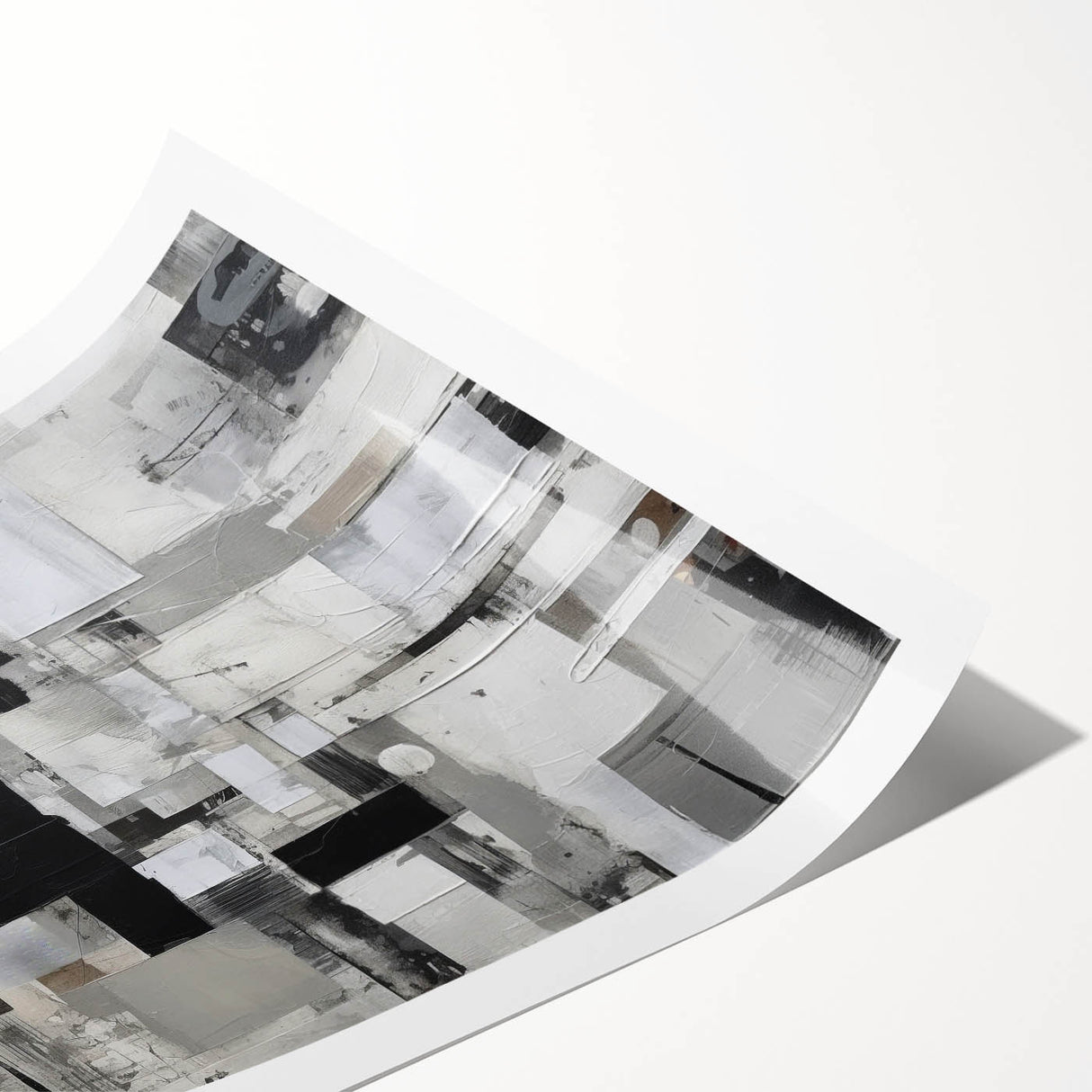 Geometric Black and White Abstract Bedroom Wall Art – Framed & Canvas