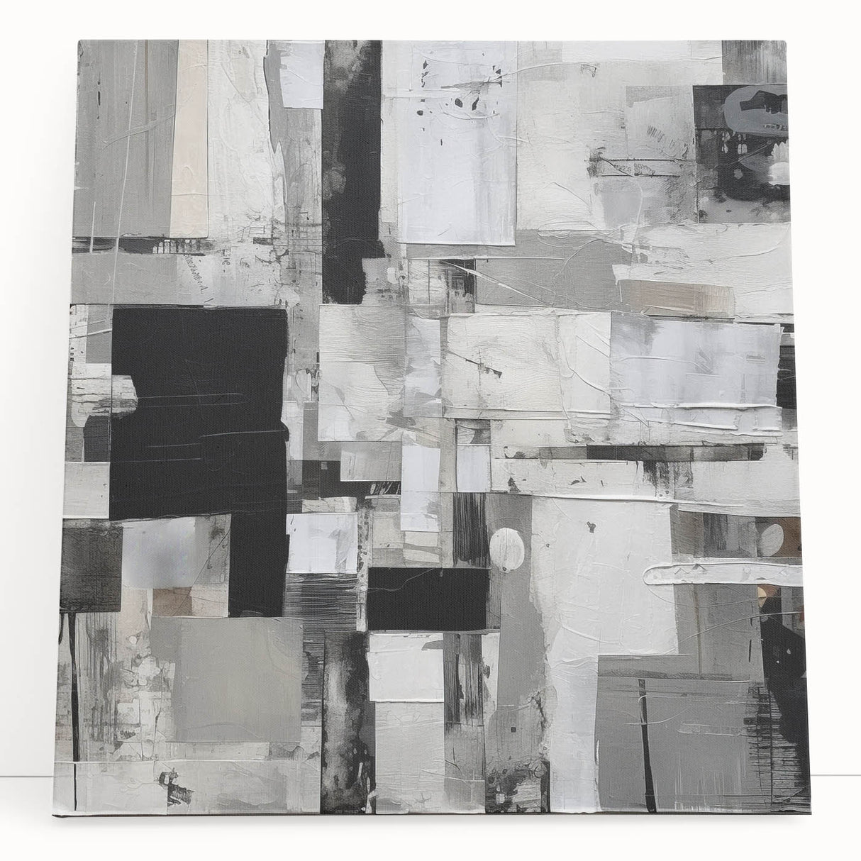 Geometric Black and White Abstract Bedroom Wall Art – Framed & Canvas