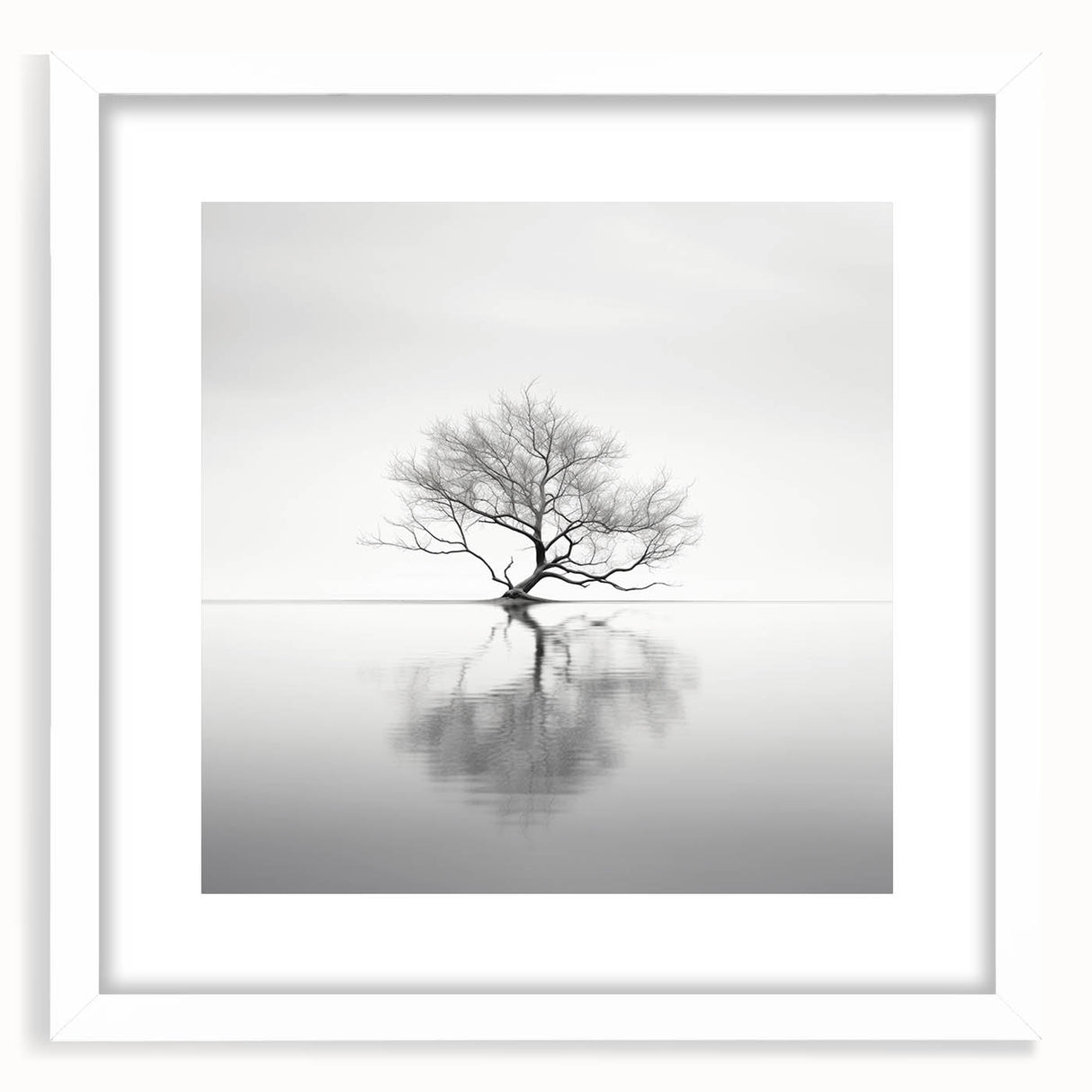 Acrylic Dining Room Artwork - Black and White Nature Reflection