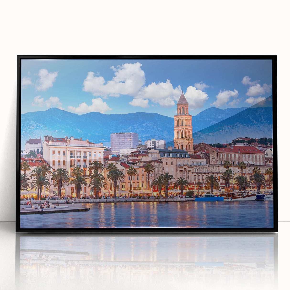 Large abstract wall art of a Croatian landscape in muted earth tones on a framed acrylic, ideal for modern living room decor.