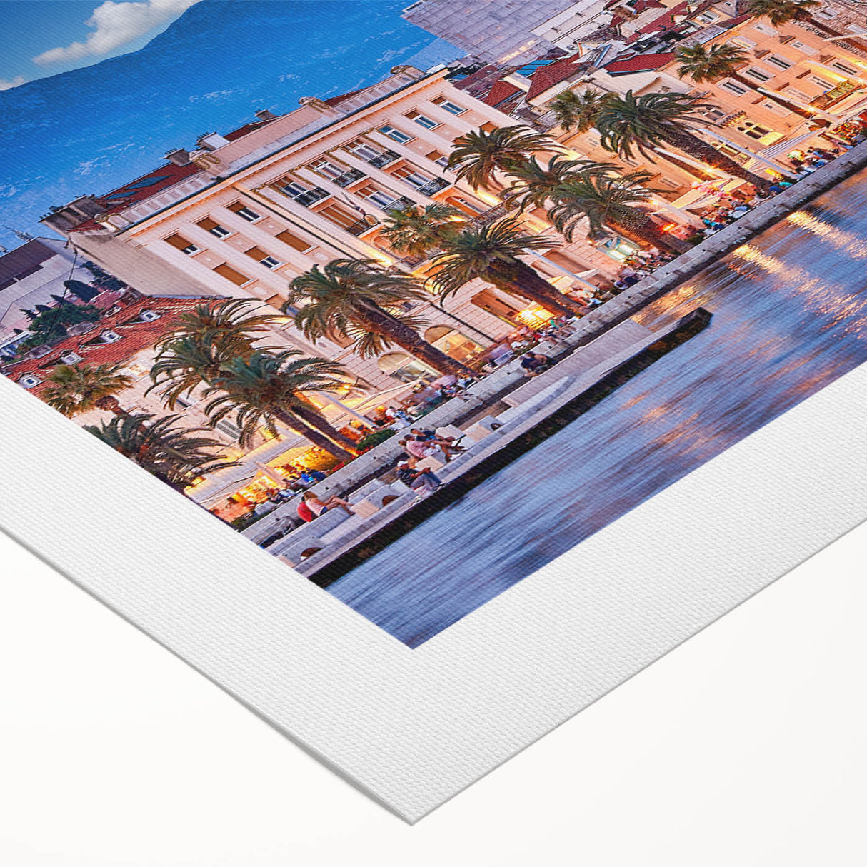 Art deco poster featuring a scenic view of a Croatian landscape on rolled canvas.