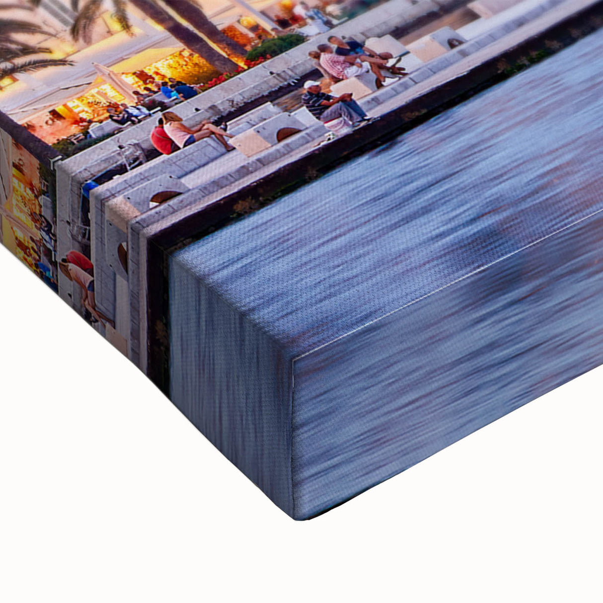 Black and white landscape art painting of a Croatian scenery on stretched canvas, ideal for bedroom decor.