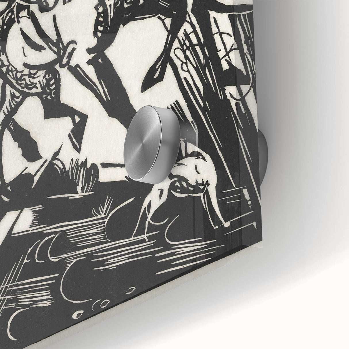 Expressionist Art: The Riding School | Bold Franz Marc Black Print