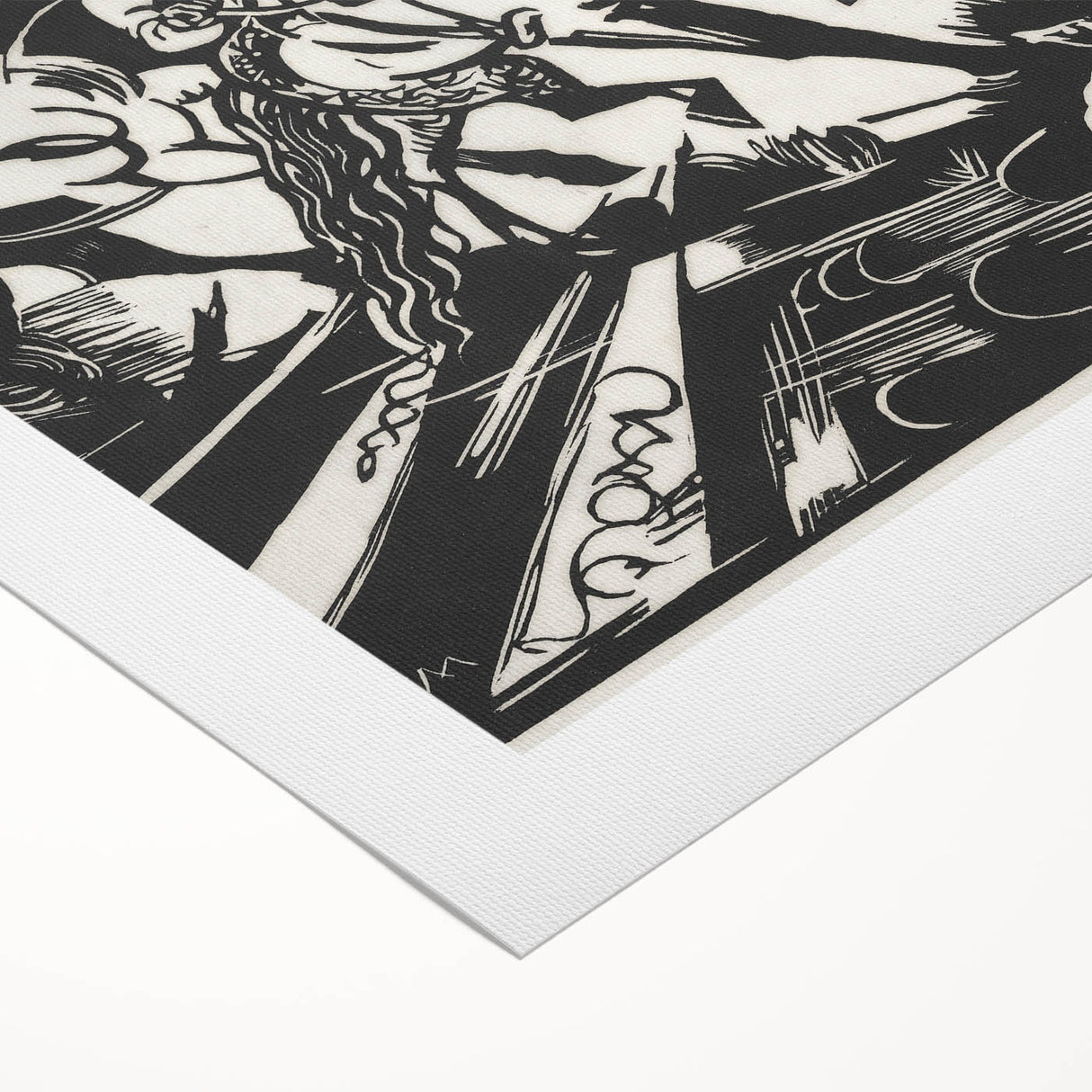 Expressionist Art: The Riding School | Bold Franz Marc Black Print