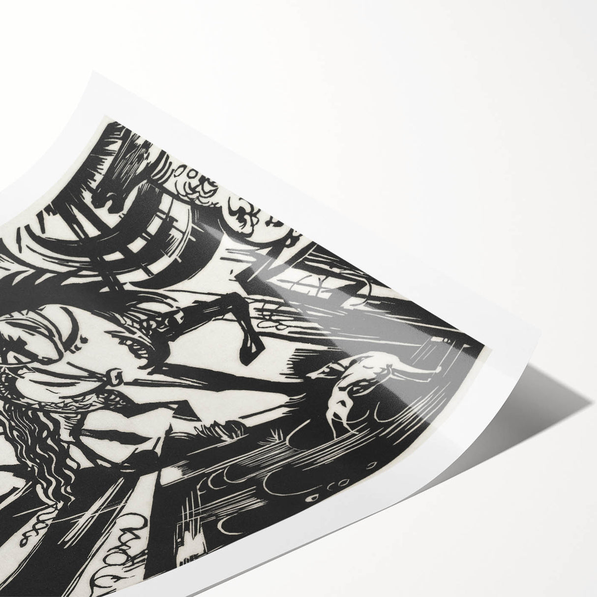 Expressionist Art: The Riding School | Bold Franz Marc Black Print