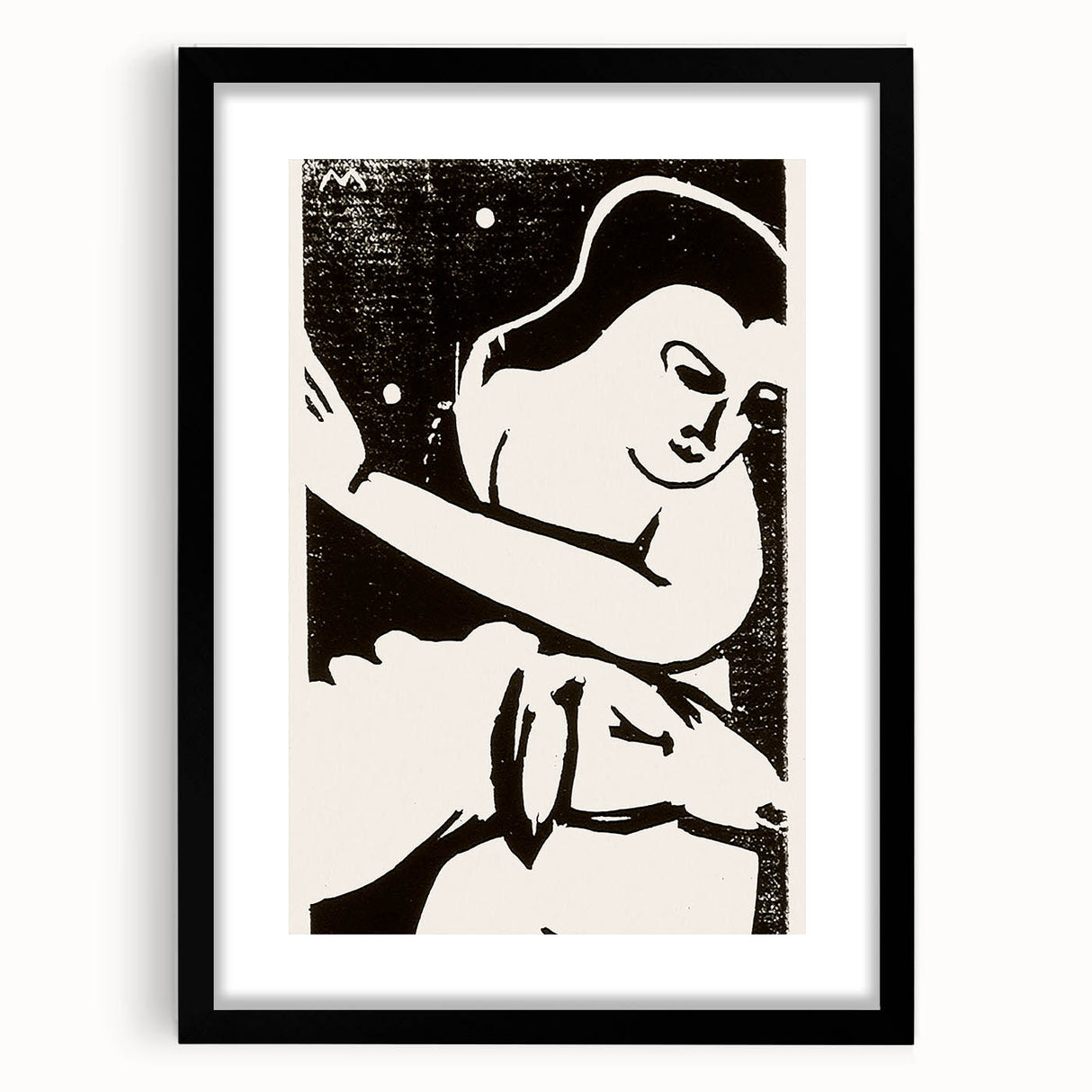 Expressionist Art: The Shepherdess | Bold Franz Marc Black Print