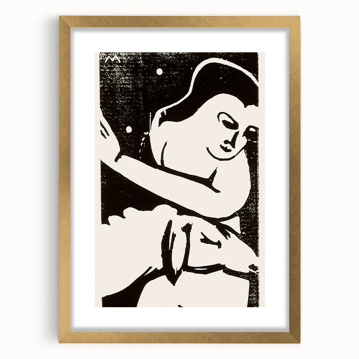 Expressionist Art: The Shepherdess | Bold Franz Marc Black Print