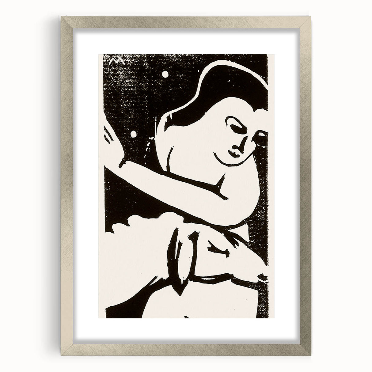 Expressionist Art: The Shepherdess | Bold Franz Marc Black Print