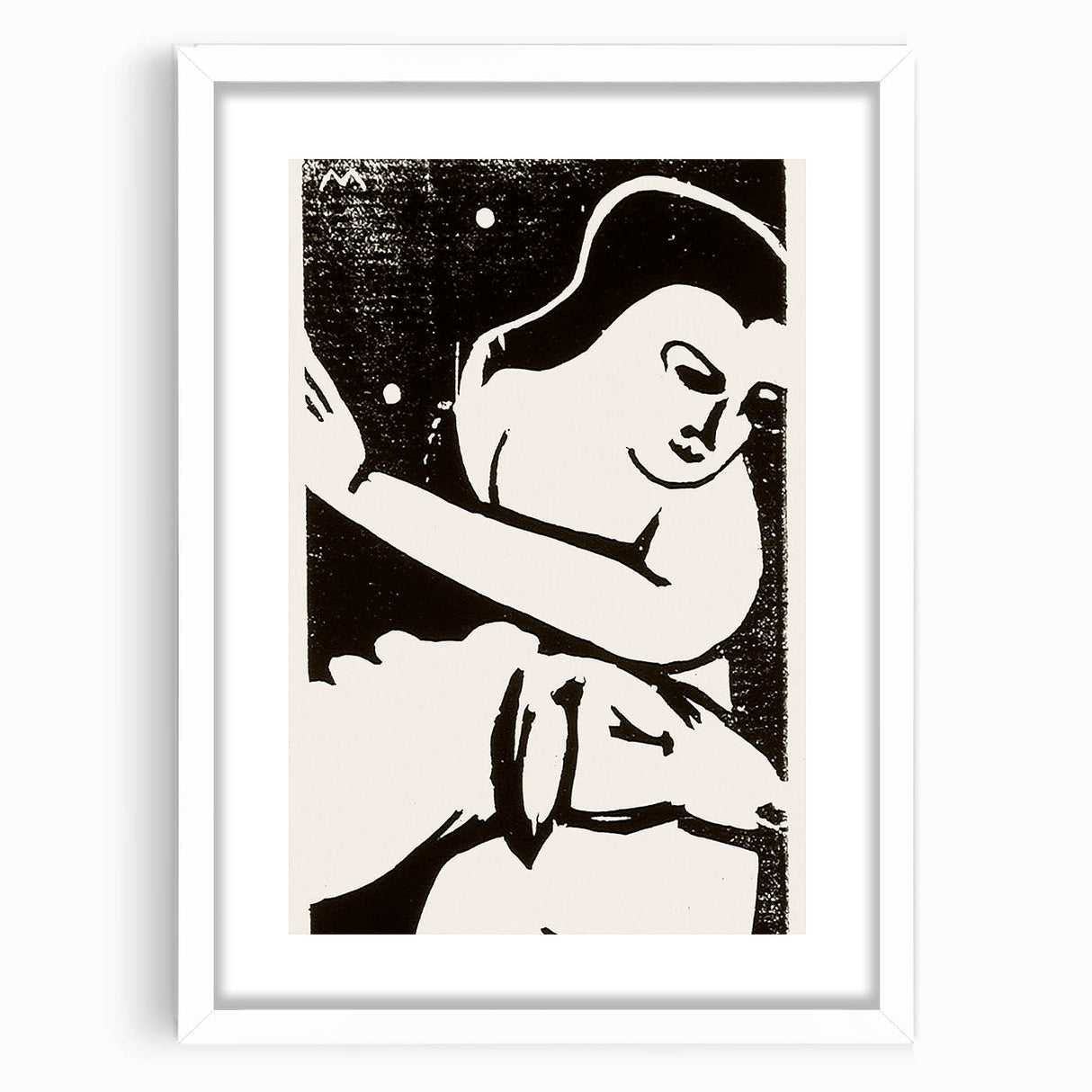 Expressionist Art: The Shepherdess | Bold Franz Marc Black Print