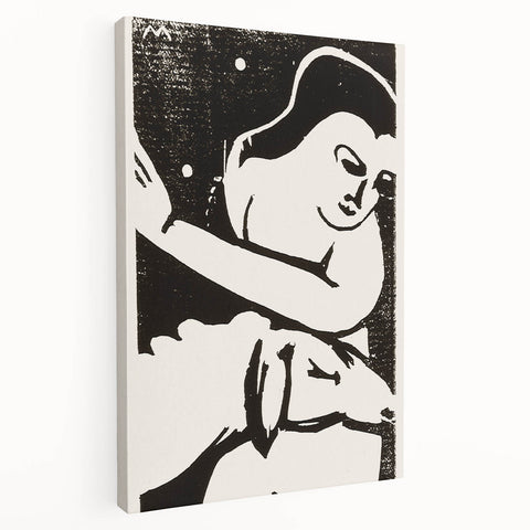 Expressionist Art: The Shepherdess | Bold Franz Marc Black Print