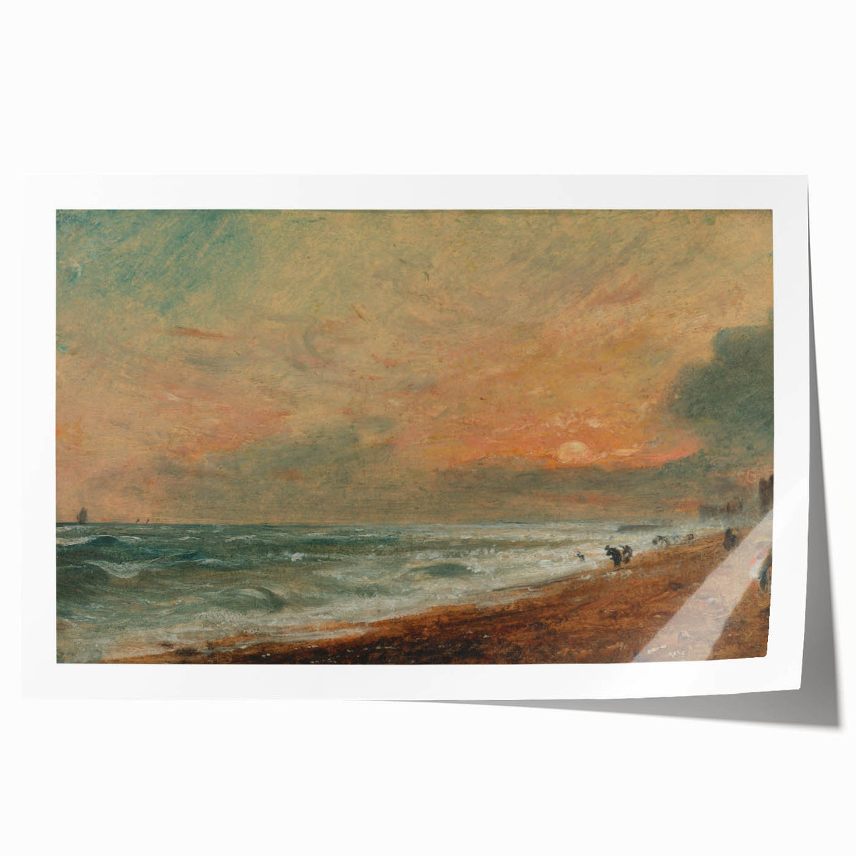 Romanticism Art: Hove Beach by Constable - Seascape Canvas Print