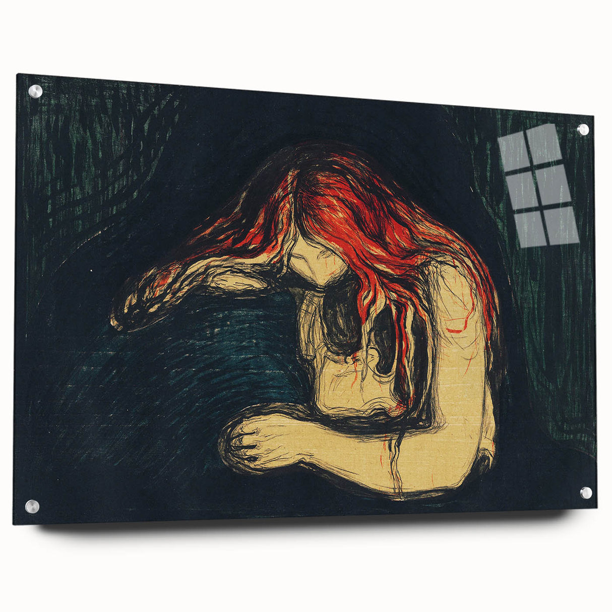 Expressionist Art: Emotional Abstract Portrait in Bold Red and Black