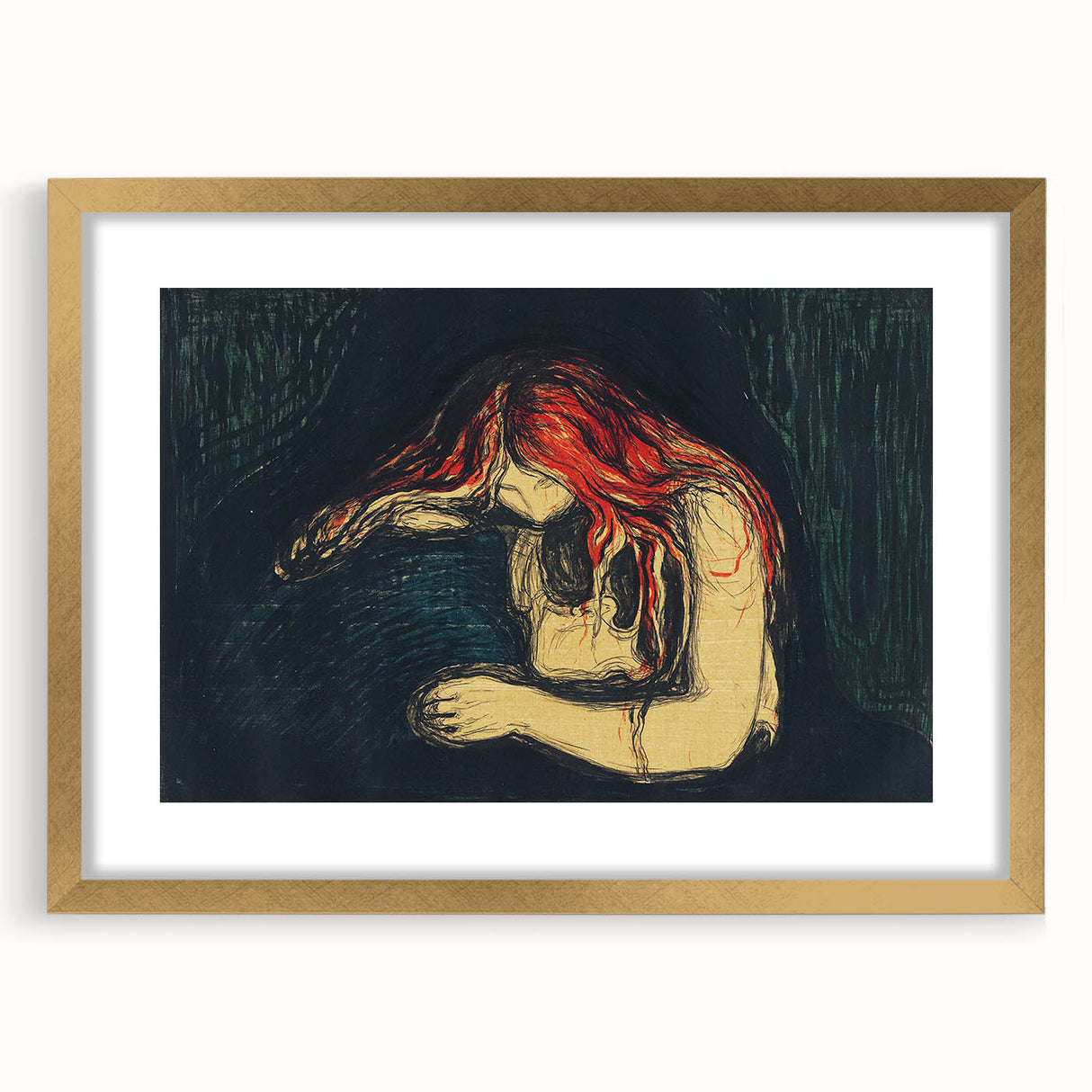 Expressionist Art: Emotional Abstract Portrait in Bold Red and Black