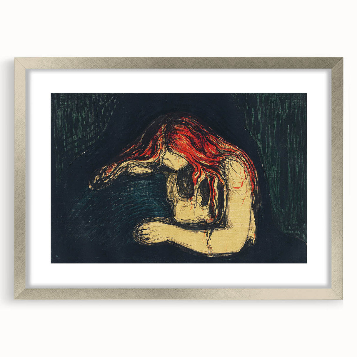 Expressionist Art: Emotional Abstract Portrait in Bold Red and Black