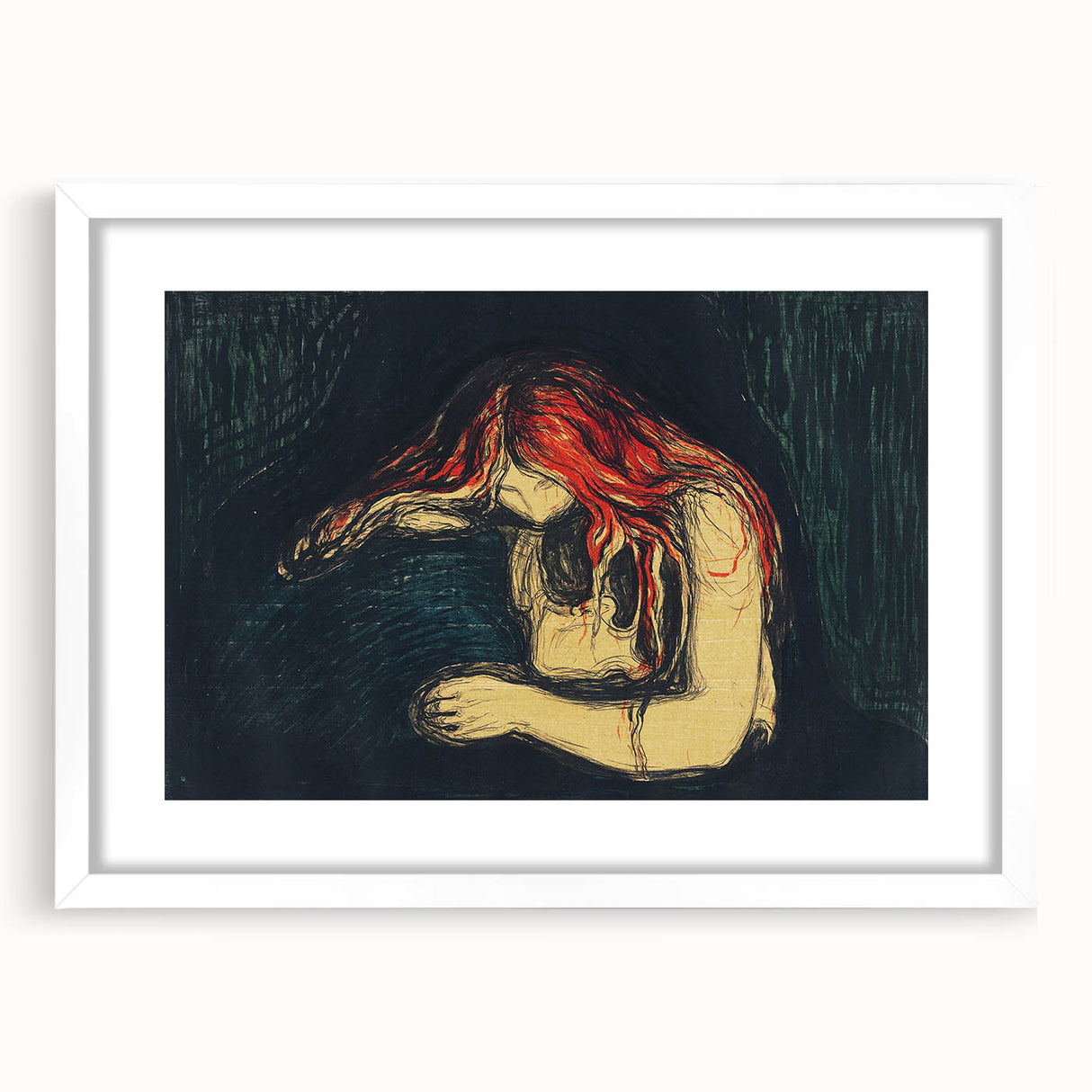 Expressionist Art: Emotional Abstract Portrait in Bold Red and Black