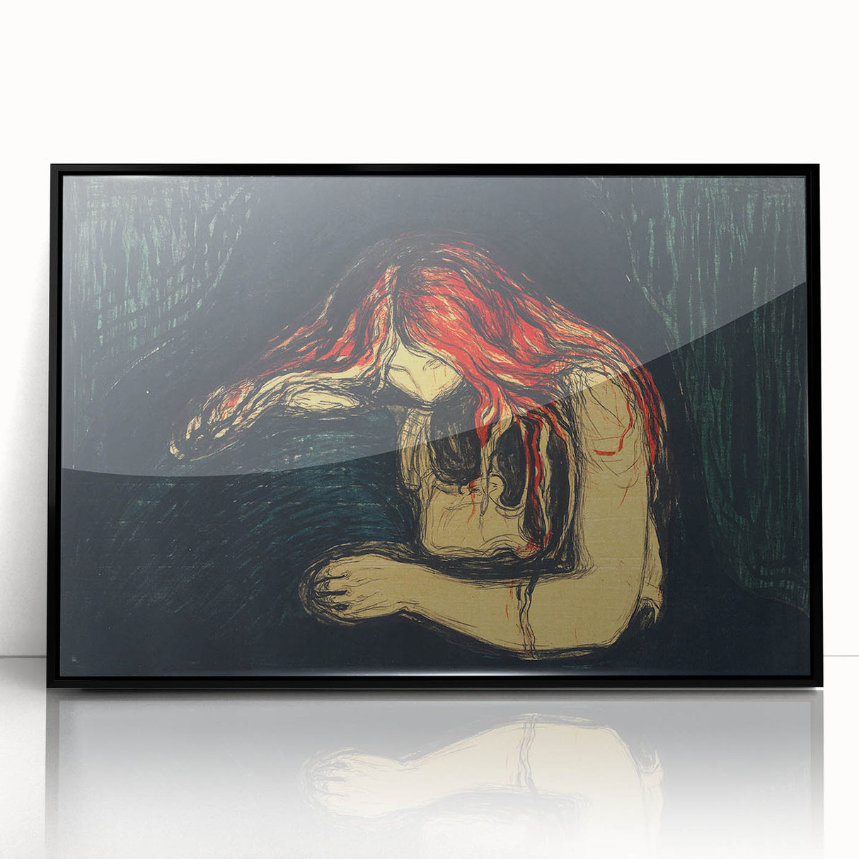 Expressionist Art: Emotional Abstract Portrait in Bold Red and Black