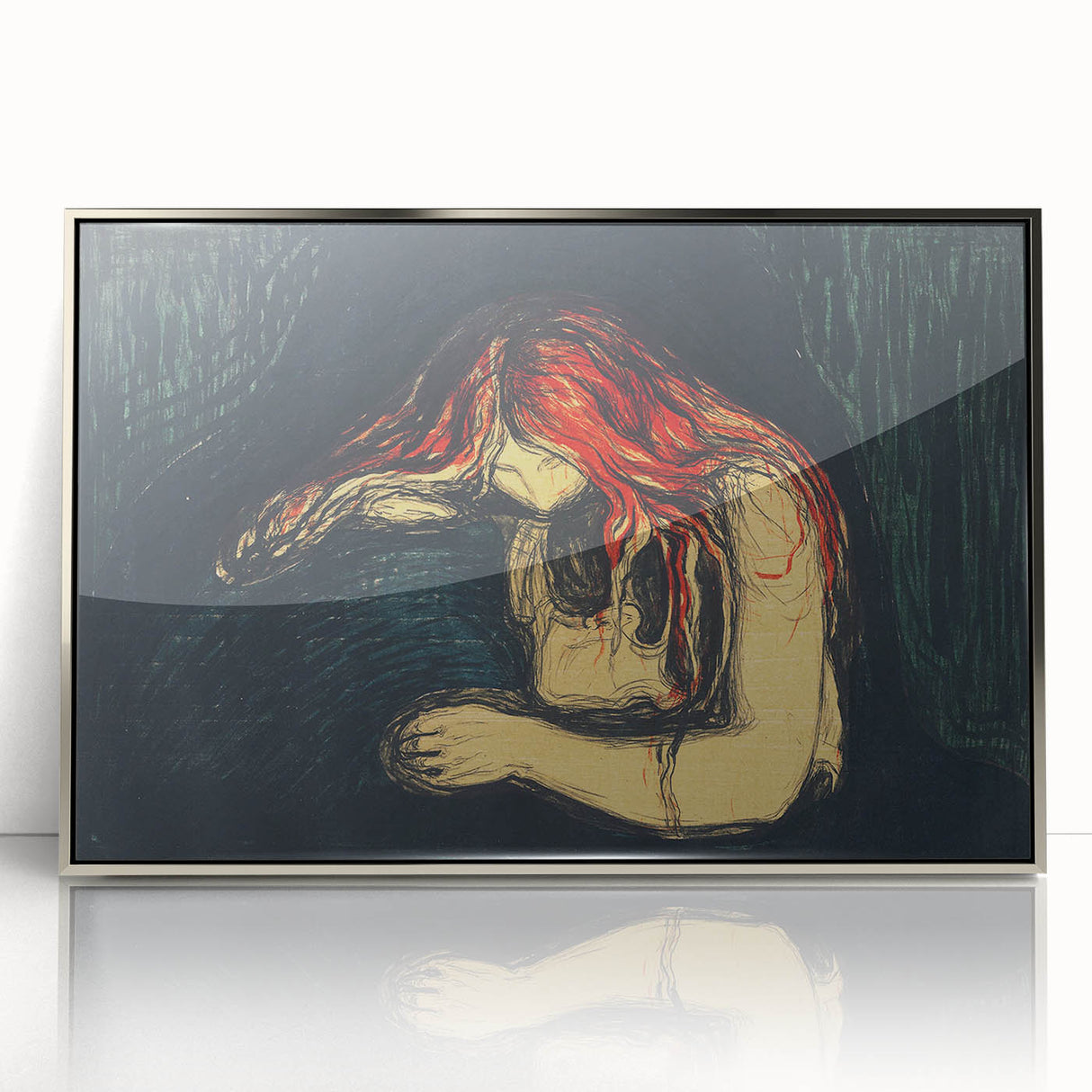 Expressionist Art: Emotional Abstract Portrait in Bold Red and Black