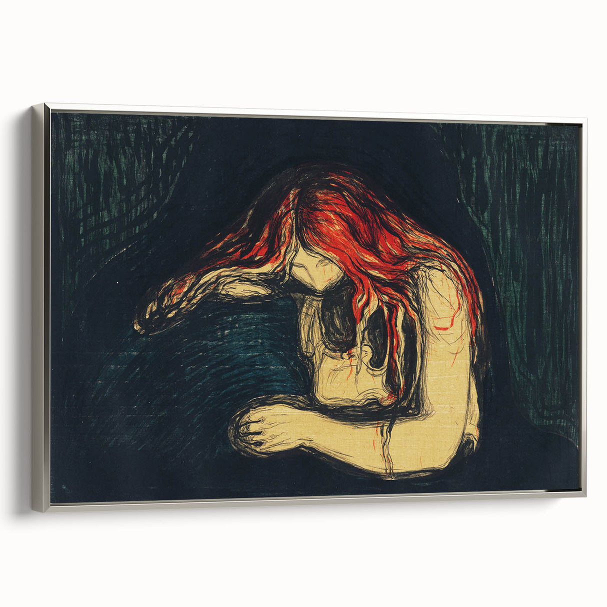 Expressionist Art: Emotional Abstract Portrait in Bold Red and Black