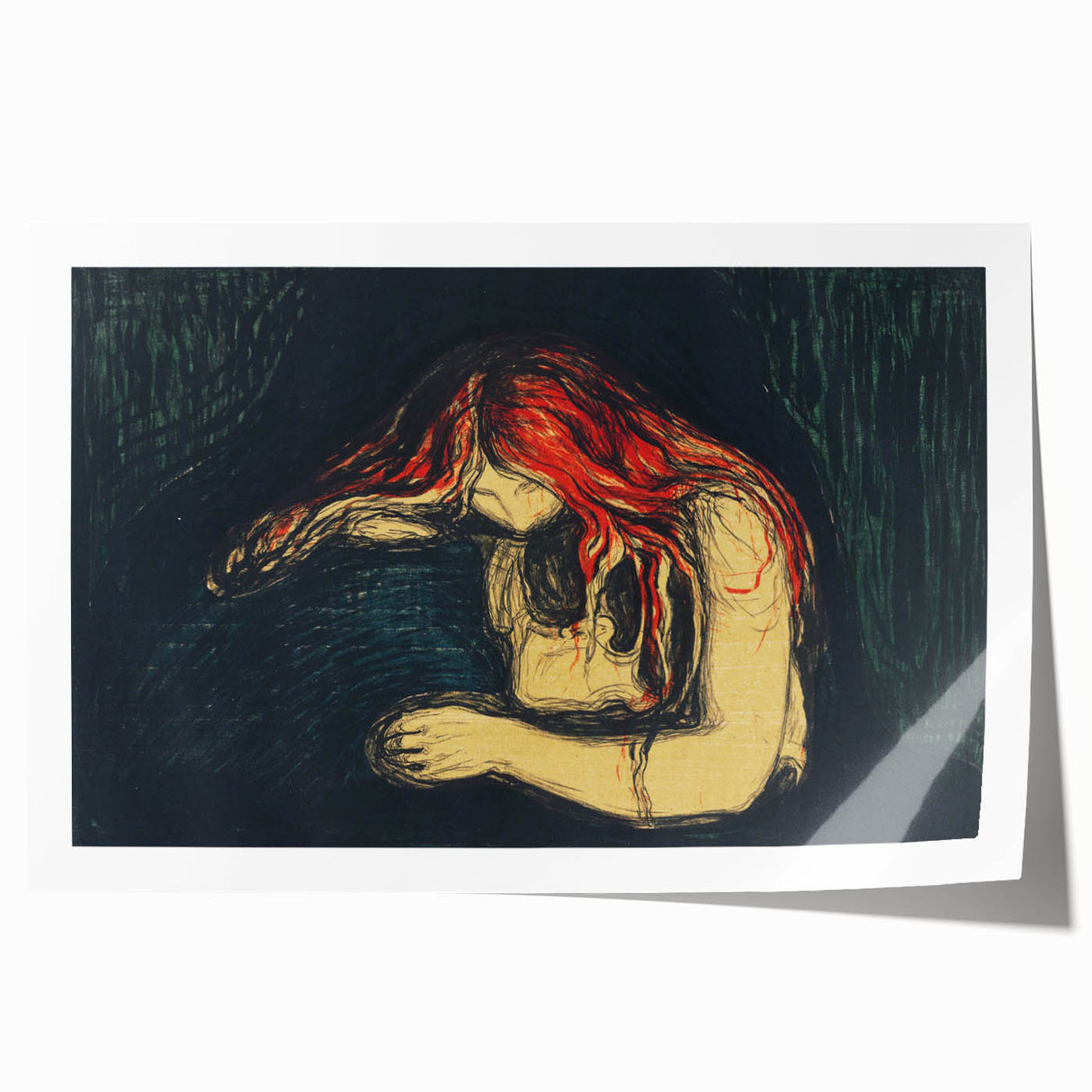 Expressionist Art: Emotional Abstract Portrait in Bold Red and Black