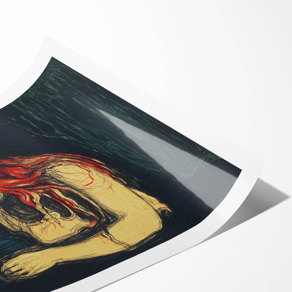 Expressionist Art: Emotional Abstract Portrait in Bold Red and Black