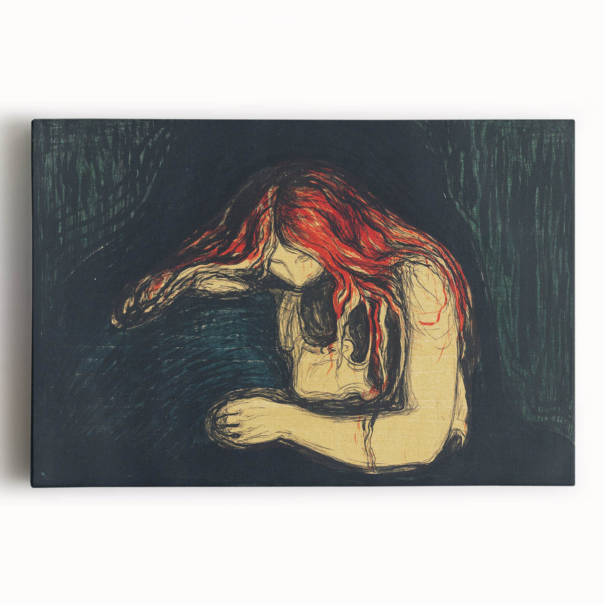 Expressionist Art: Emotional Abstract Portrait in Bold Red and Black