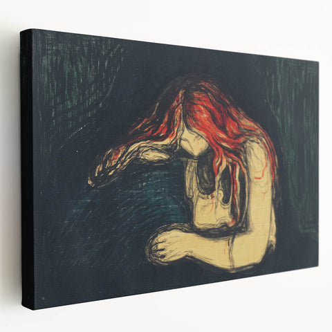 Expressionist Art: Emotional Abstract Portrait in Bold Red and Black