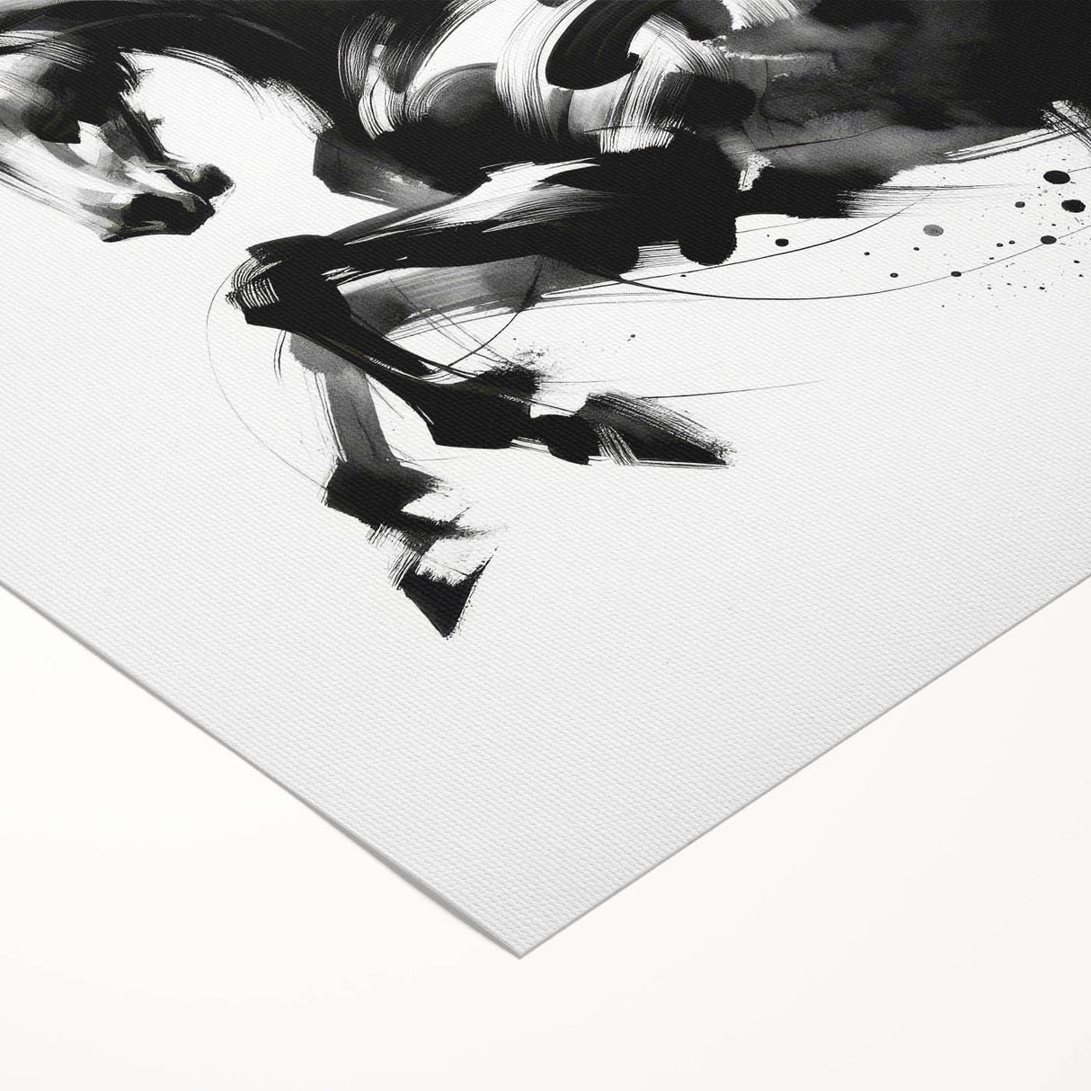 Abstract Black and White Horse Bedroom Wall Art – Framed & Canvas