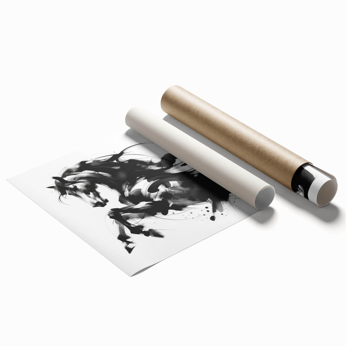 Abstract Black and White Horse Bedroom Wall Art – Framed & Canvas