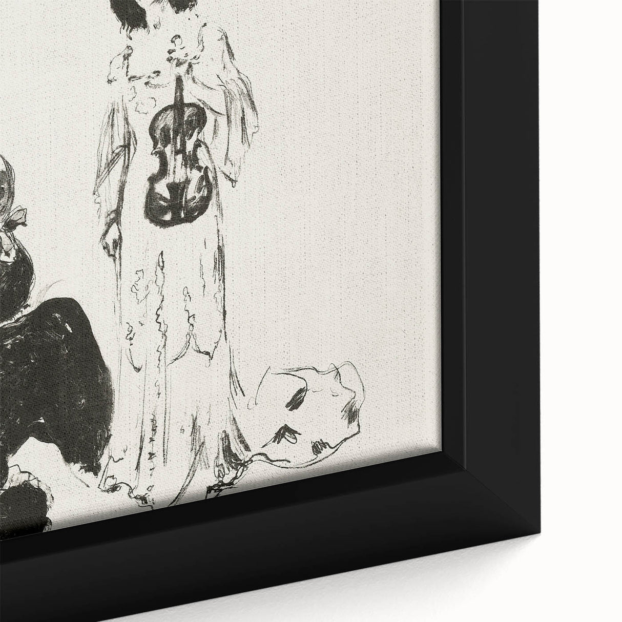 Expressionist Art: Monochrome Violin Concert in Modern Expressionism