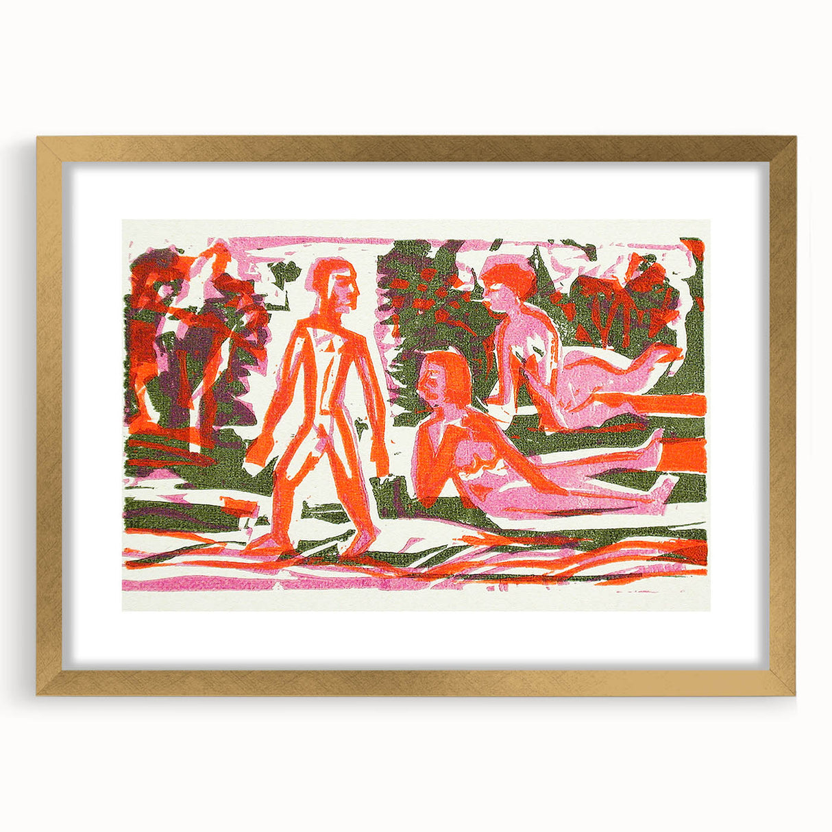 Abstract Expressionist Woodcut | Modern Expressionism Wall Art