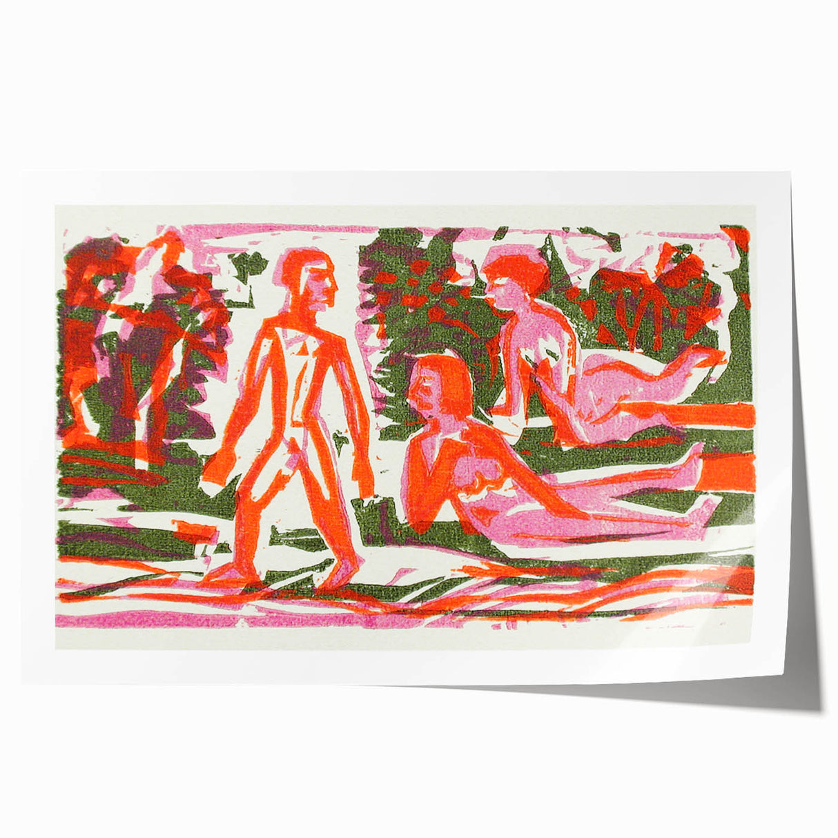 Abstract Expressionist Woodcut | Modern Expressionism Wall Art