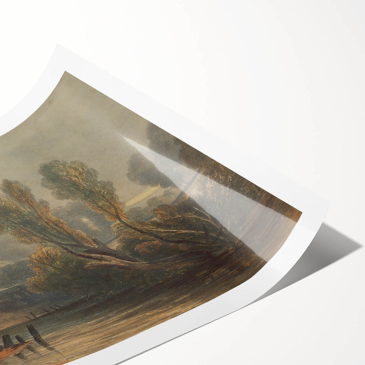 Romanticism Art: On the Thames - Emotional Landscape Canvas Print