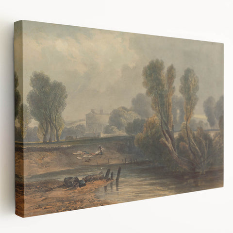 Romanticism Art: On the Thames - Emotional Landscape Canvas Print